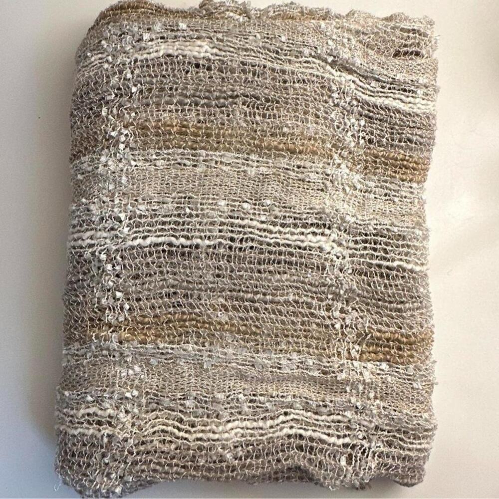 Silver Gold Metallic Handwoven Boho Scarf